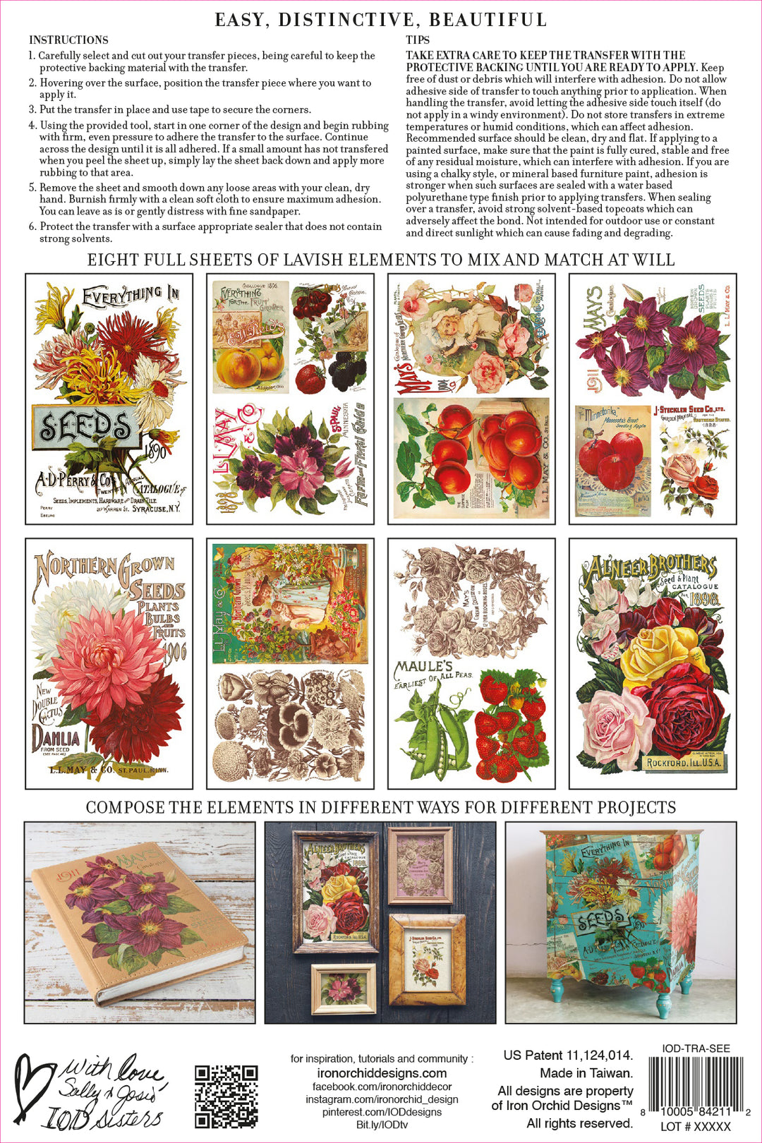 IOD Design Transfers - Seed Catalogue 8" x 12" pad