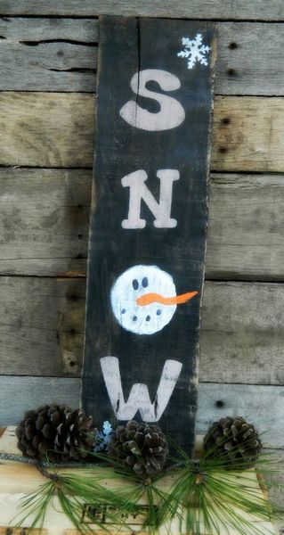 Wood Signs - SNOW House board